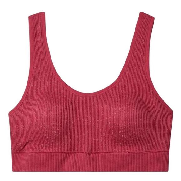 Torrid Seamless Rib Bralette Women's 2X Berry Glitter Pink Wireless Padded - Picture 1 of 5